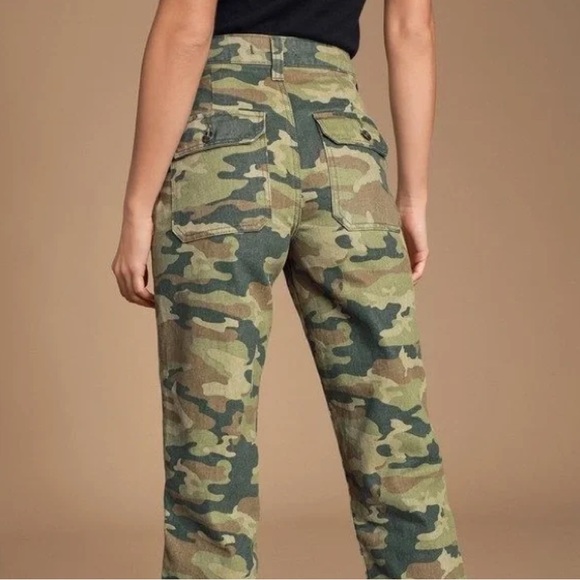Free People Remy Green Camo High- Waisted Jeans - Picture 2 of 8